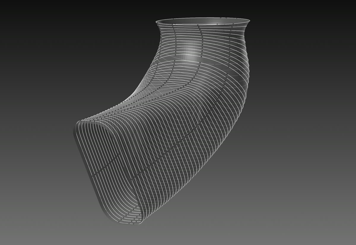 Digitized master port model sliced for CNC porting programs