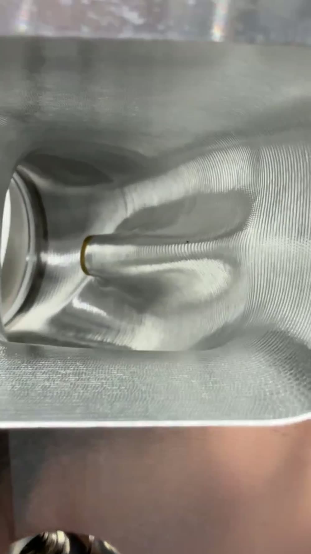 CNC-cut LS7 intake runner during port development at Carma Performance