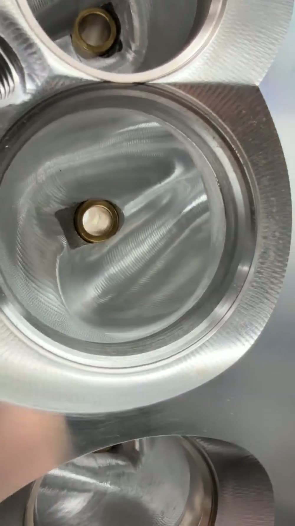 Finished CNC ported bowl and valve guide